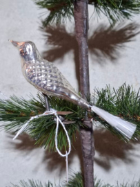 Oude Antiek Vintage Kerstbal 8910 Vogel op Clip