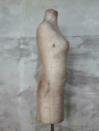 Oude Antieke Mannequin Buste Paspop op Voet Girard Paris Zijde
