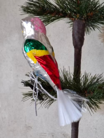 Oude Antieke Kerstbal 8919 Vogel op Clip Parkiet Parrot Papegaai Kaketoe
