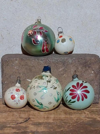 Oude Antiek Vintage Kerstballen 9336 Set Groen