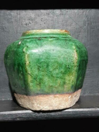 Oude Antiek Chinese Shiwan Gemberpot Turquoise Groen