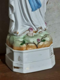 Oud Antiek  Mariabeeld Maria Lourdes Beeld Porselein Biscuit