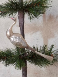 Oude Antieke Kerstbal 9978 Vogel Pauw op Clip Kroon