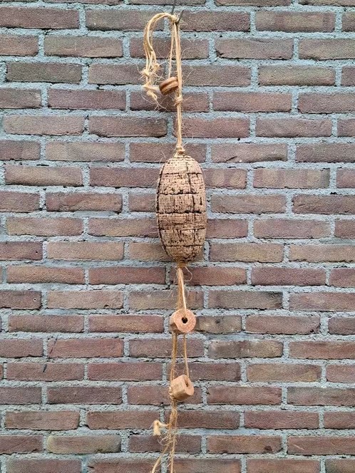 Oude Vintage Visnet Kurken Drijvers aan Touw