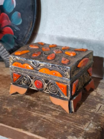 Oude Vintage Sieraden Kistje India Koper