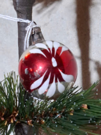 Oude Antiek Vintage Kerstbal 10441 Rood