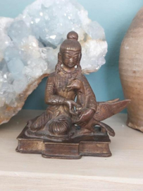 Oude Vintage Koperen Beeld Boeddhisme God Brahma