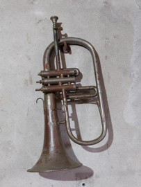 Oude Antieke Koperen Bugel Britse Leger Muziekinstrument