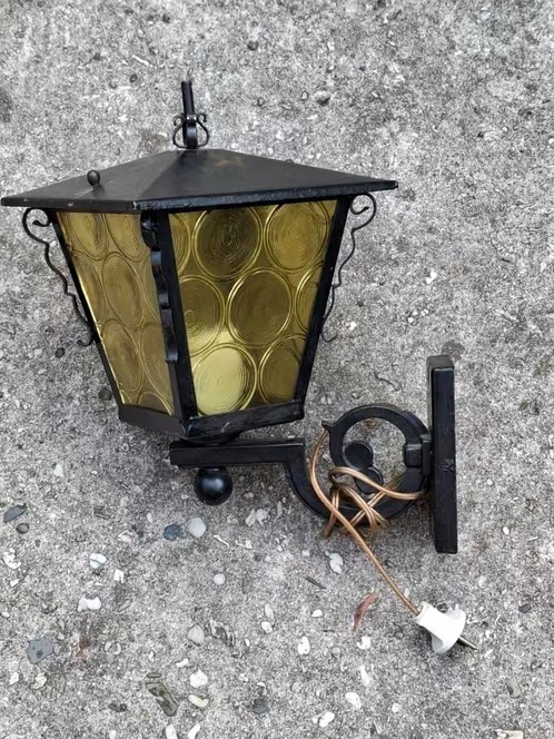 Oude Vintage Metalen Buitenlamp Wandlantaarn