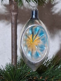 Oude Antieke Kerstbal 8517 Ajeko Olijf Deukbal Zonnetje