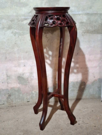 Oude Vintage Chinese Plantentafel Piedestal Rozenhout Sokkel