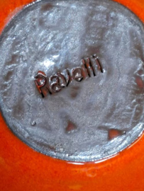 Oude Vintage Bloempot Oranje Ravelli Keramobile