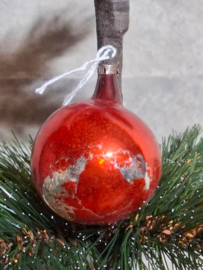 Oude Antiek Vintage Kerstbal 9212 Rood