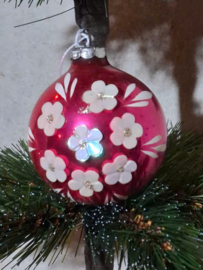 Oude Antiek Vintage Kerstbal 10069 Rood