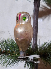 Oude Vintage Kerstbal 10265 Uil op Clip USSR
