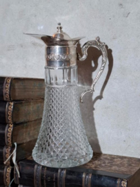 Oude Antiek Vintage Engelse Claret Jug Kristallen Karaf Wijn
