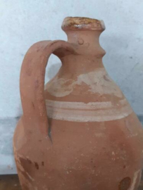 Oude Antieke Aardewerk Roemeense Kan Kruik Terracotta