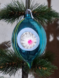 Oude Antiek Vintage Kerstbal 11340 Deukbal Pegel