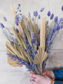 Gemengd Droogboeket Droogbloemen Gebleekt Naturel Lila