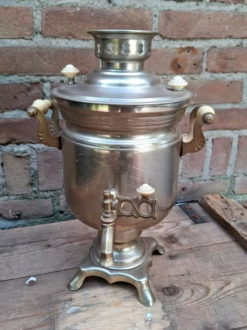 Oude Vintage Russische Koperen Samovar