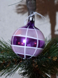 Oude Antiek Vintage Kerstbal 9529 Lila
