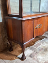 Oude Vintage Mid Century Highboard Vitrinekast Kast Vitrine