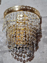 Oude Vintage Preciosa Set Wandlamp Kristallen Hollywood Regency