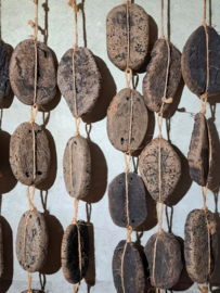 Oude Antieke Zweedse Kurken Drijvers aan Touw