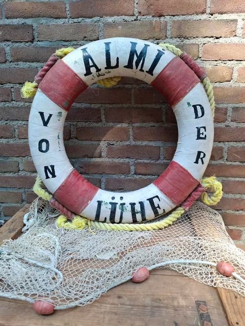 Oude Antiek Vintage Reddingsboei Almi von der Luhe