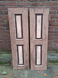 Oude Brocante Set Sobere Luiken Patina Hardhout Creme