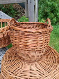 Oude Vintage Rieten Mand Bloempot