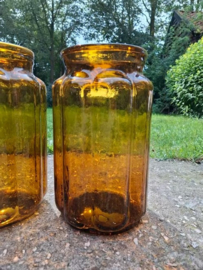 Oude Vintage Hongaarse Weckpot Honing Vaas Amber