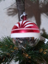 Oude Antiek Vintage Kerstbal 10397 Rood