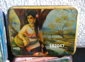 Oude Vintage Indiaanse India Blik Snoepblik Bombay Tin Assorti