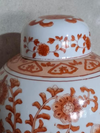 Oude Vintage Gemberpot IJzerrood Oranje