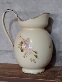 Oude Antieke Franse Emaille Kan Waterkan Bloemen Rozen