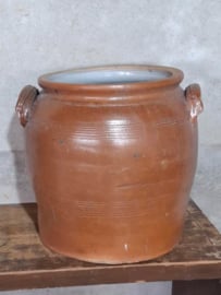 Oude Brocante Franse Grespot Pot Aardewerk Voorraadpot