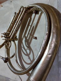 Oude Vintage Koperen Bombardon Muziekinstrument Bas Tuba