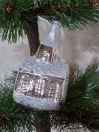 Oud Antiek Vintage Kerstbal 9986 Kerkje