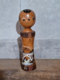 Oude Vintage Japanse Kokeshi Houten Pop Doll