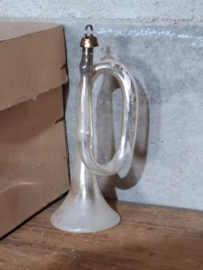 Oude Antieke Kerstbal 8204 Trompet Zilver