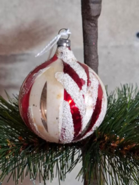 Oude Antiek Vintage Kerstbal 7376 Gedecoreerd