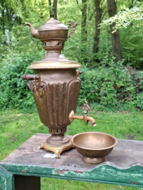 Oude Antieke Perzische Koperen Samovar