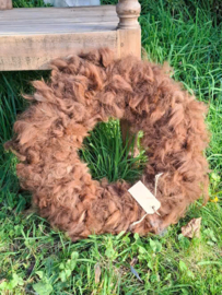 Stoere Wollenkrans Alpaca Krans Bruin