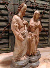 Oude Brocante Beeld Heilige Familie Maria Jezus Jozef