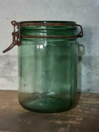 Oude Brocante Weckpot Groen Solidex  1 Liter