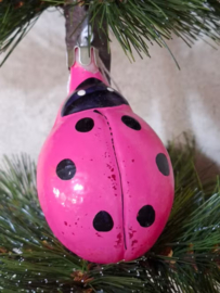 Oude Vintage Kerstbal 9873 USSR Lieveheersbeestje
