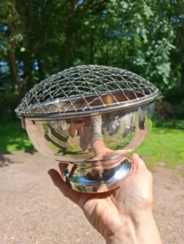 Oude Brocante Engelse Pique Fleur Flowerbowl Bloemensteker Kristal