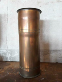 Oude Antieke Koperen Patroon Huls Vaas Trench Art