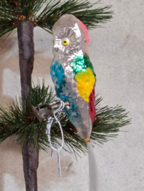 Oude Antieke Kerstbal 8919 Vogel op Clip Parkiet Parrot Papegaai Kaketoe